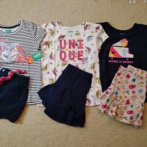 VGUC Girls Colorful T-shirt And Shorts/Skorts Sets - Sz 10